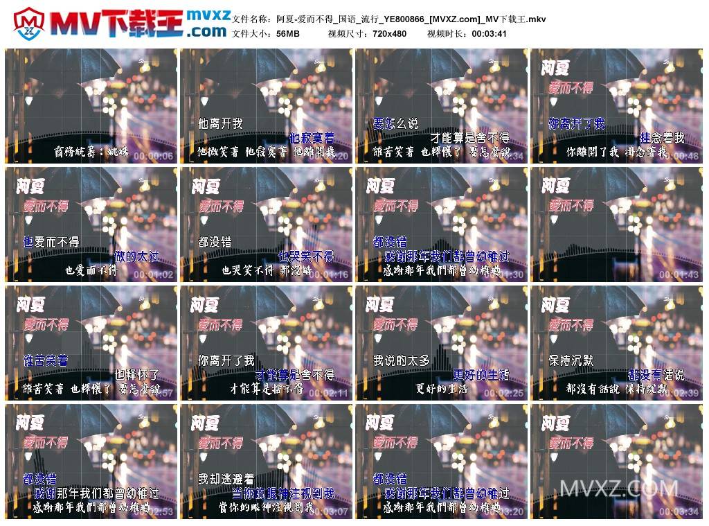 阿夏-爱而不得_国语_流行_YE800866